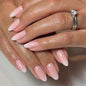 30 pcs simple French pink and white gradual change almond-shaped