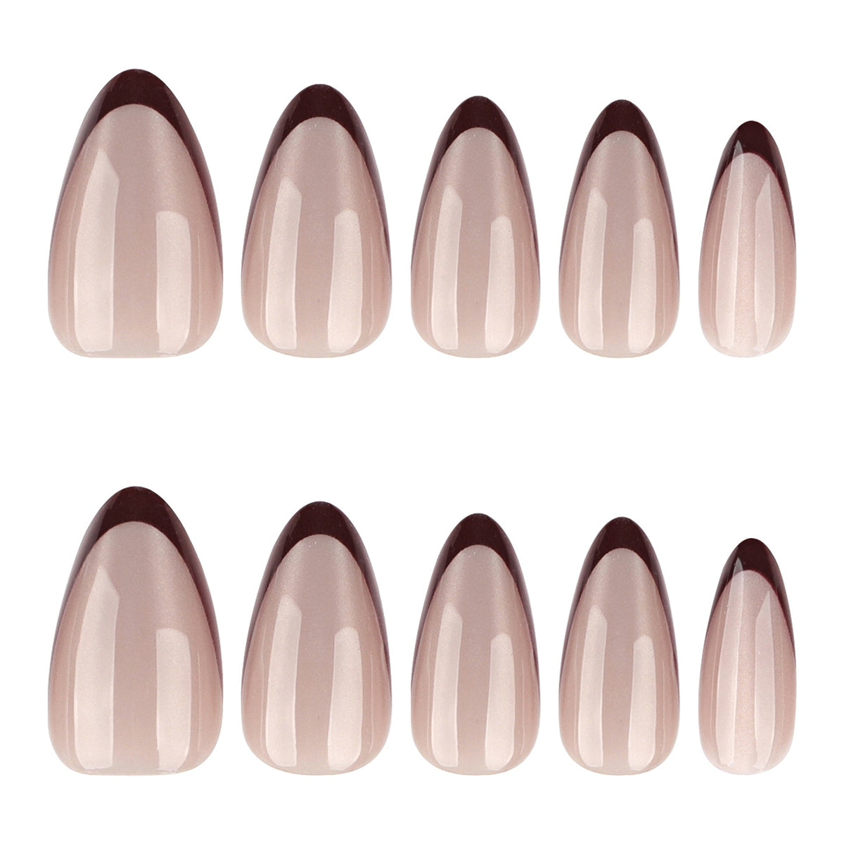 Cat eye flash wearable french red manicure nail pieces medium short almond nails – Image 5