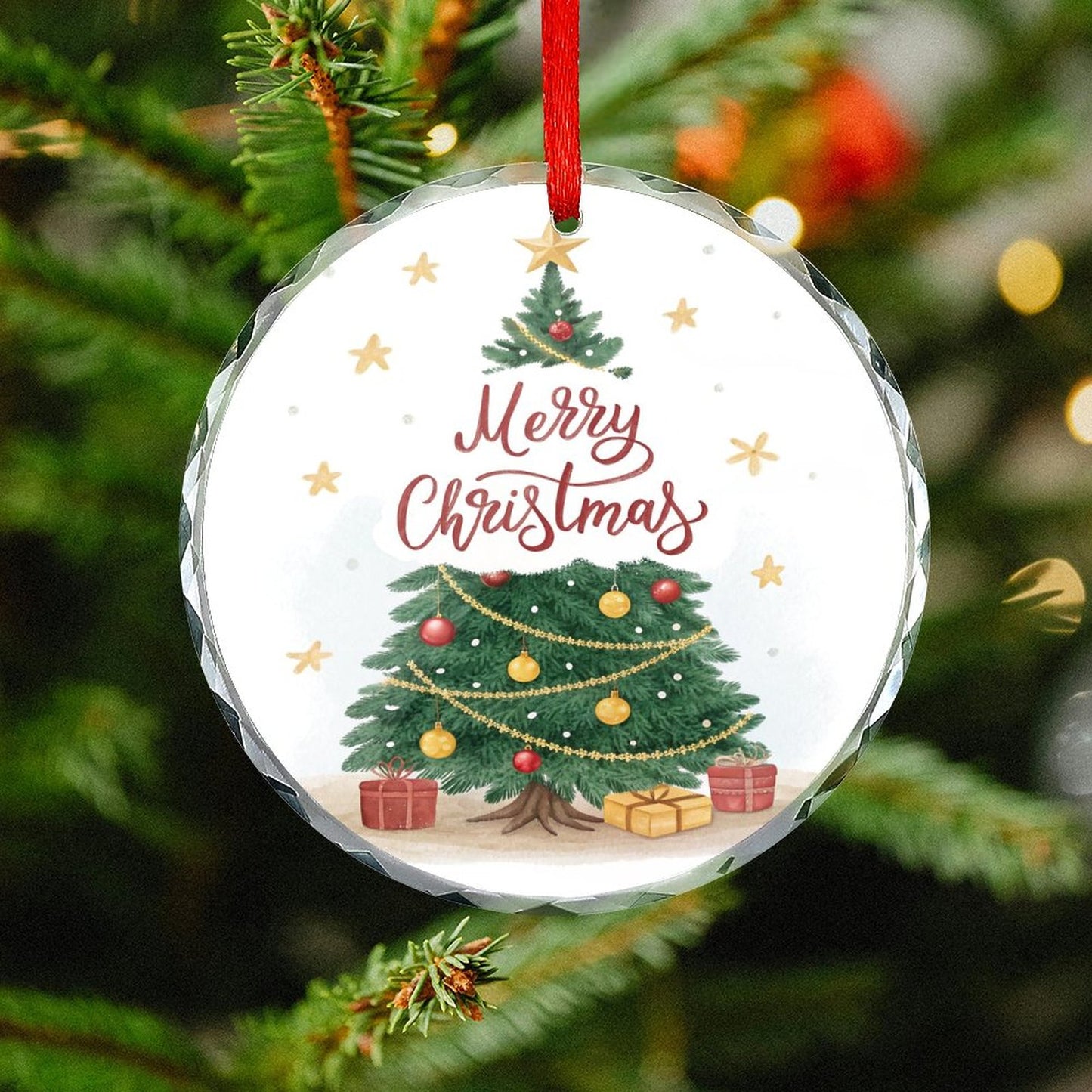 Glass Circular Ornament Pendant