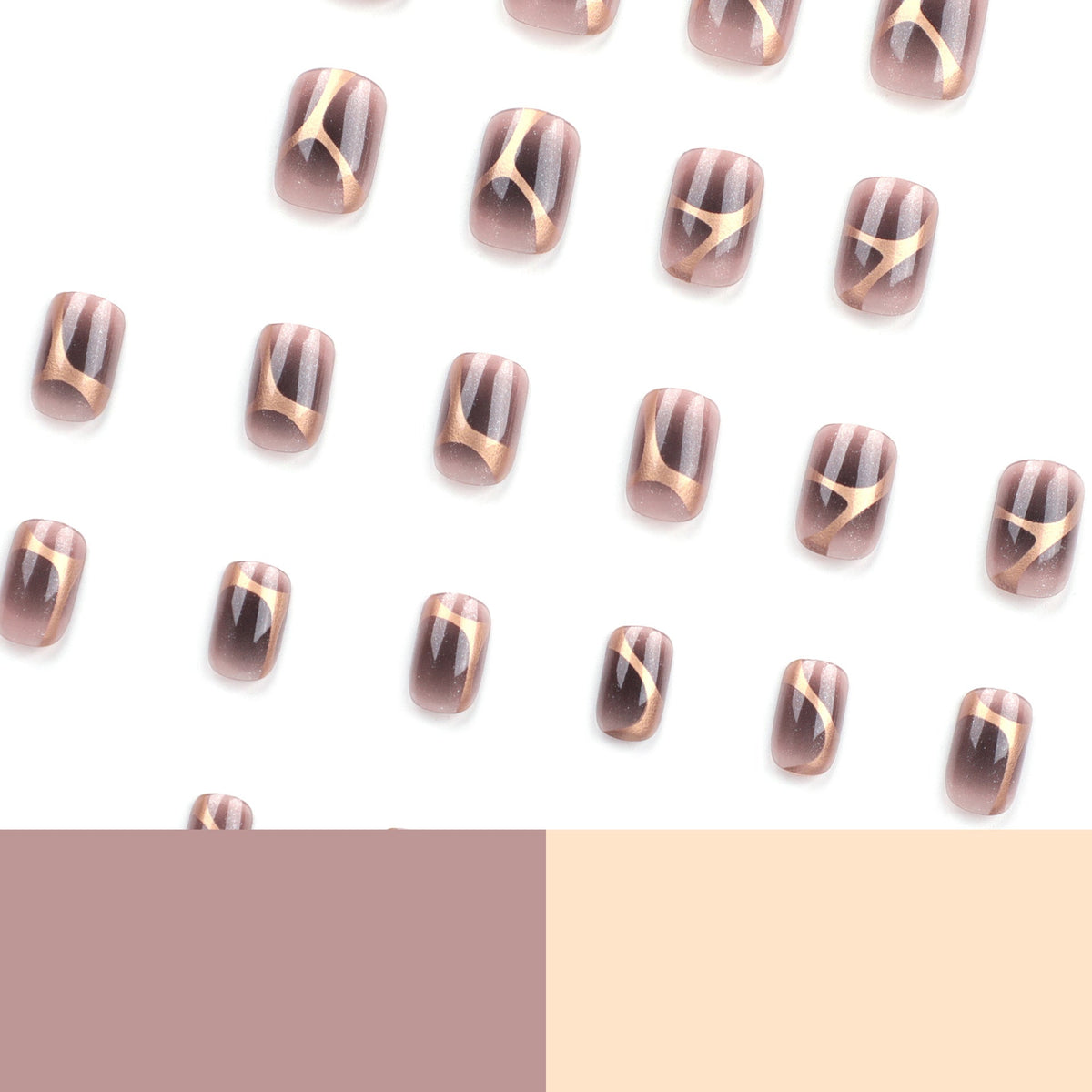 press on fake nails piece glitter powder simple nails art piece fake nails press on nails sticker wholesale – Image 4