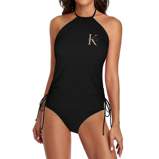 DTF Halter High Neck 2-Piece Swimsuit Set for Women