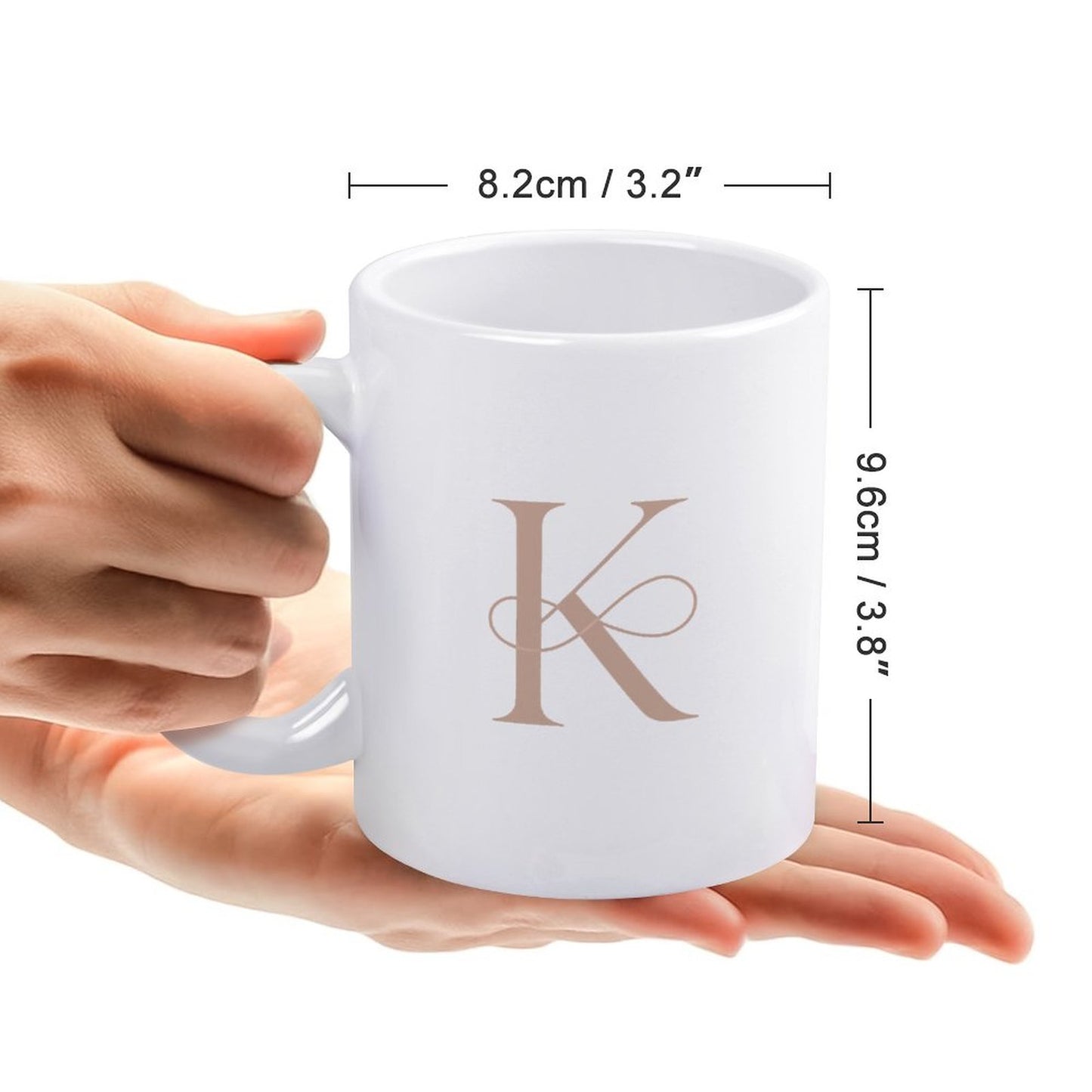 14oz White Ceramic Mug with Handle