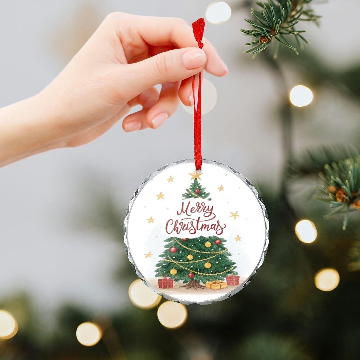 Glass Circular Ornament Pendant