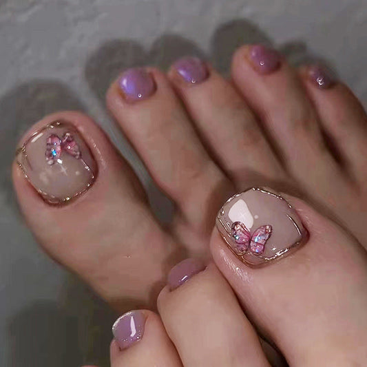 cat eye butterfly press-on nails manicure piece Press-on toenails nail piece toenail nail piece spar cat eye 24 pieces
