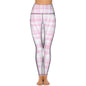 Custom Print Patterned Yoga Pants with 2 Pockets Pink Checkers