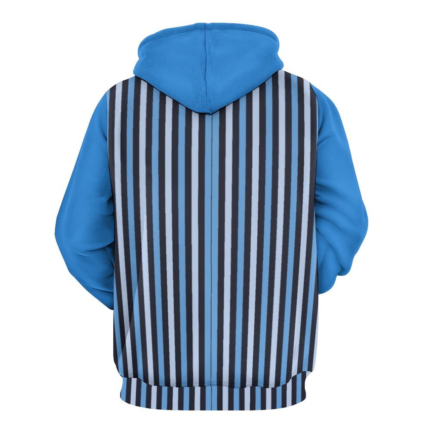 Men's Cool Hoodie with Double-layer Cap Blue Stripes