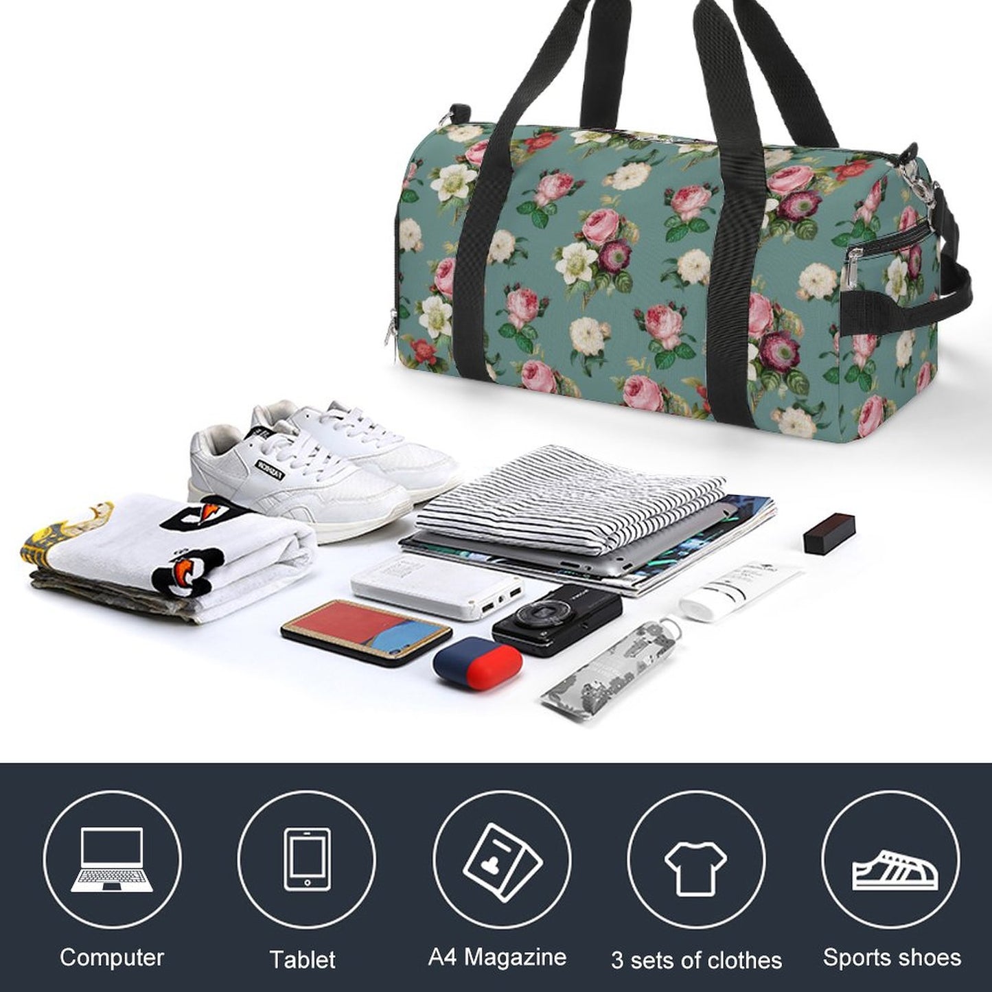 Oxford Gym Duffle Bag - Roses
