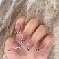 Anti-French small milk pattern purple gray press on nails art finished fake nail nail art patch nail patch – Image 6