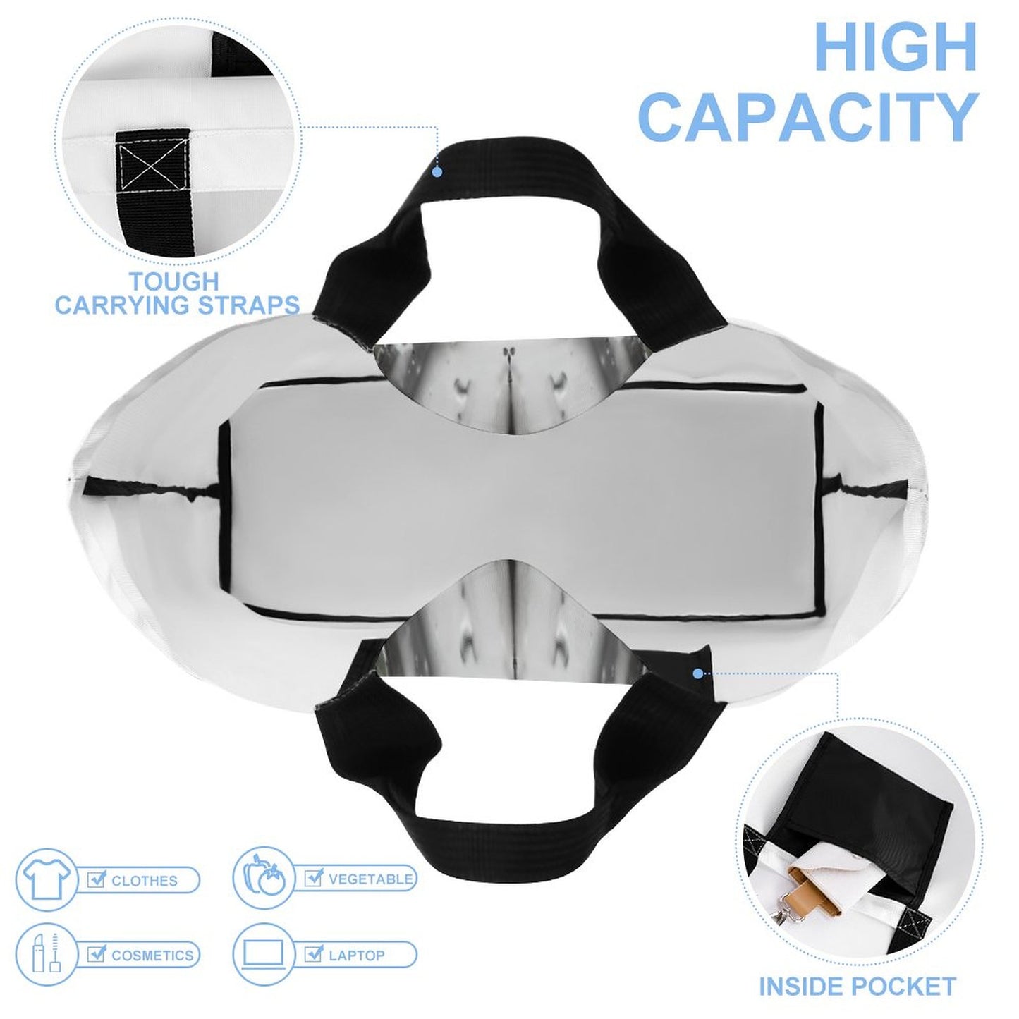 Large One Shoulder Shopping Bag Multicolor