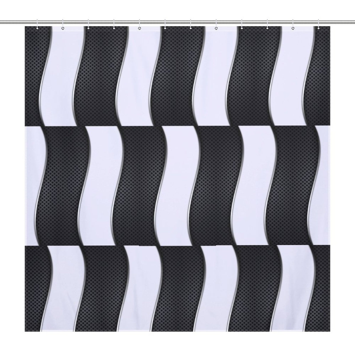 Black and white shower curtain