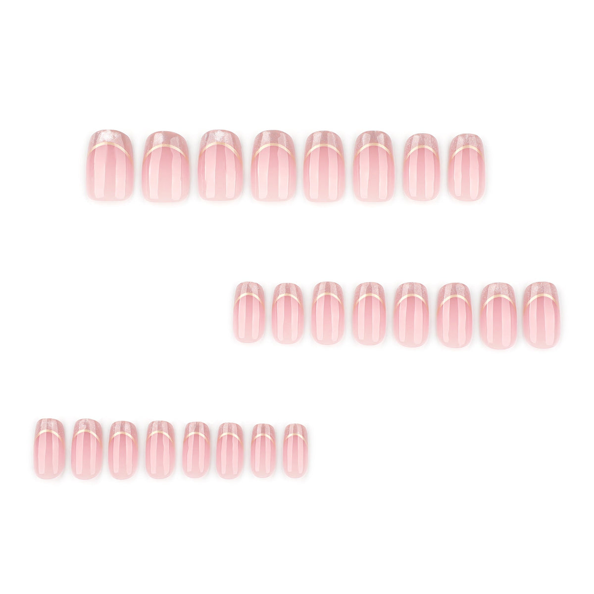 Simple French cat's eye short square round press-on nails – Image 2