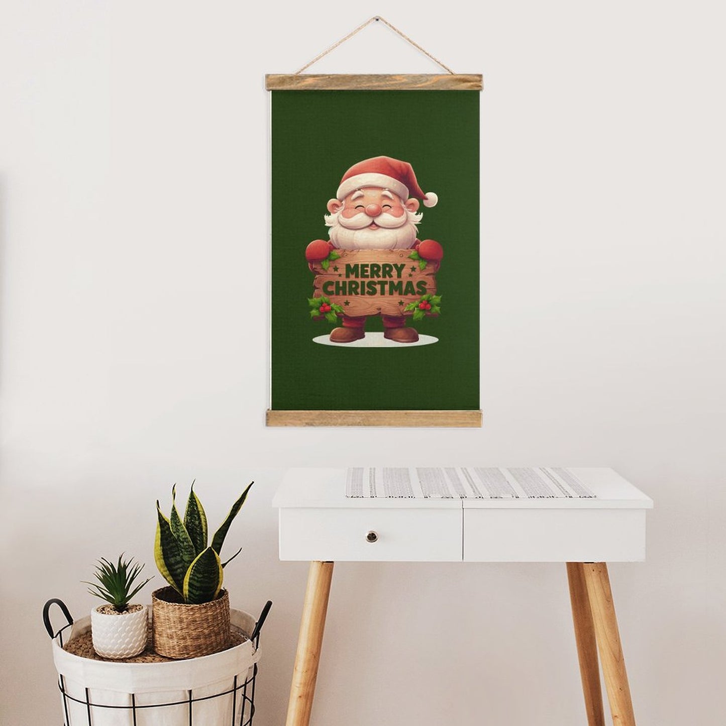 Framed Flax Painting Wall Decor