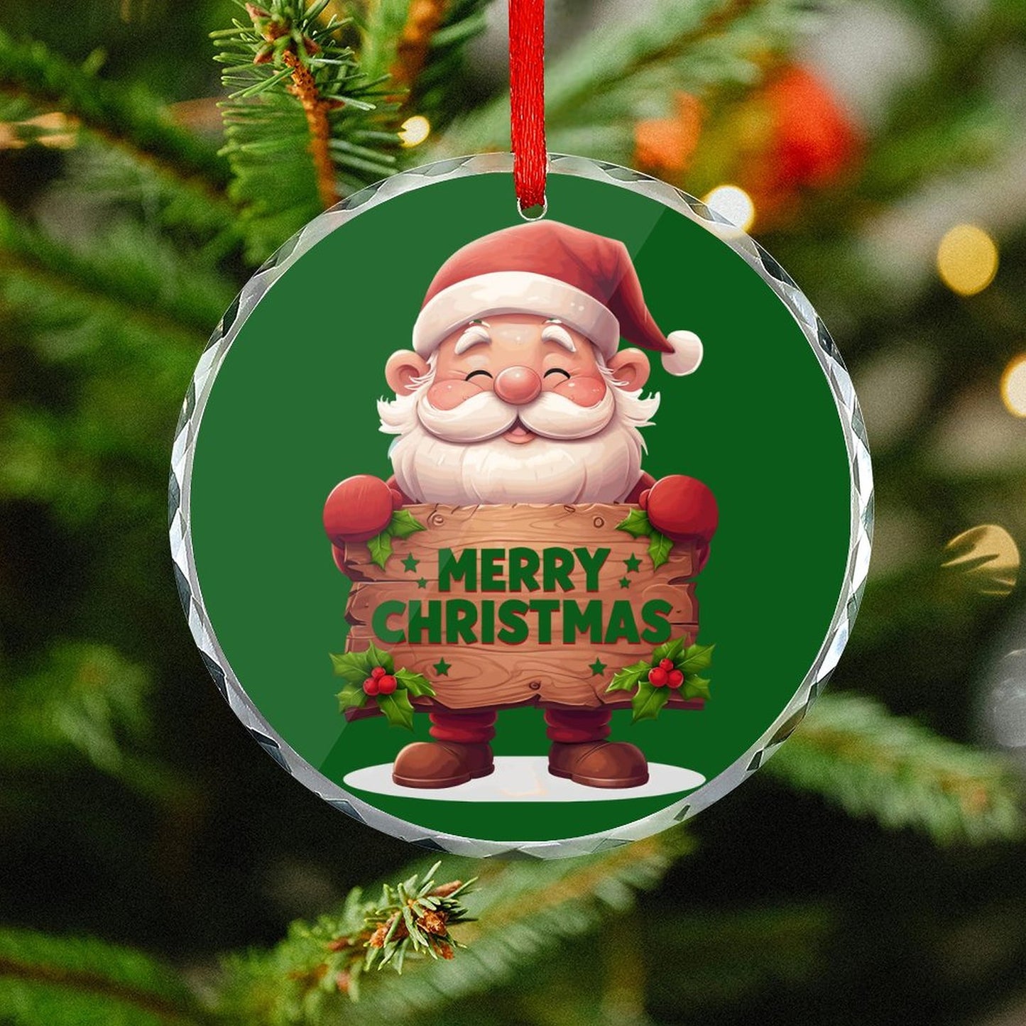 Glass Circular Ornament Pendant