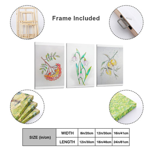 Vertical Framed Wall - Fruit and Flowers
