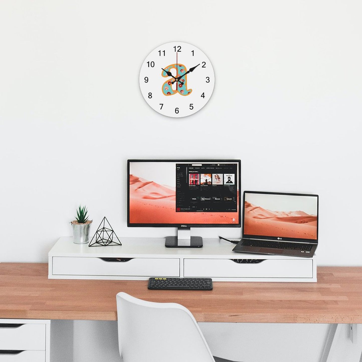 Concise Silent Wooden Wall Clock-9.84"x9.84"/ 25x25cm