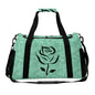 Travel Duffel Bag Teal with Black Rose