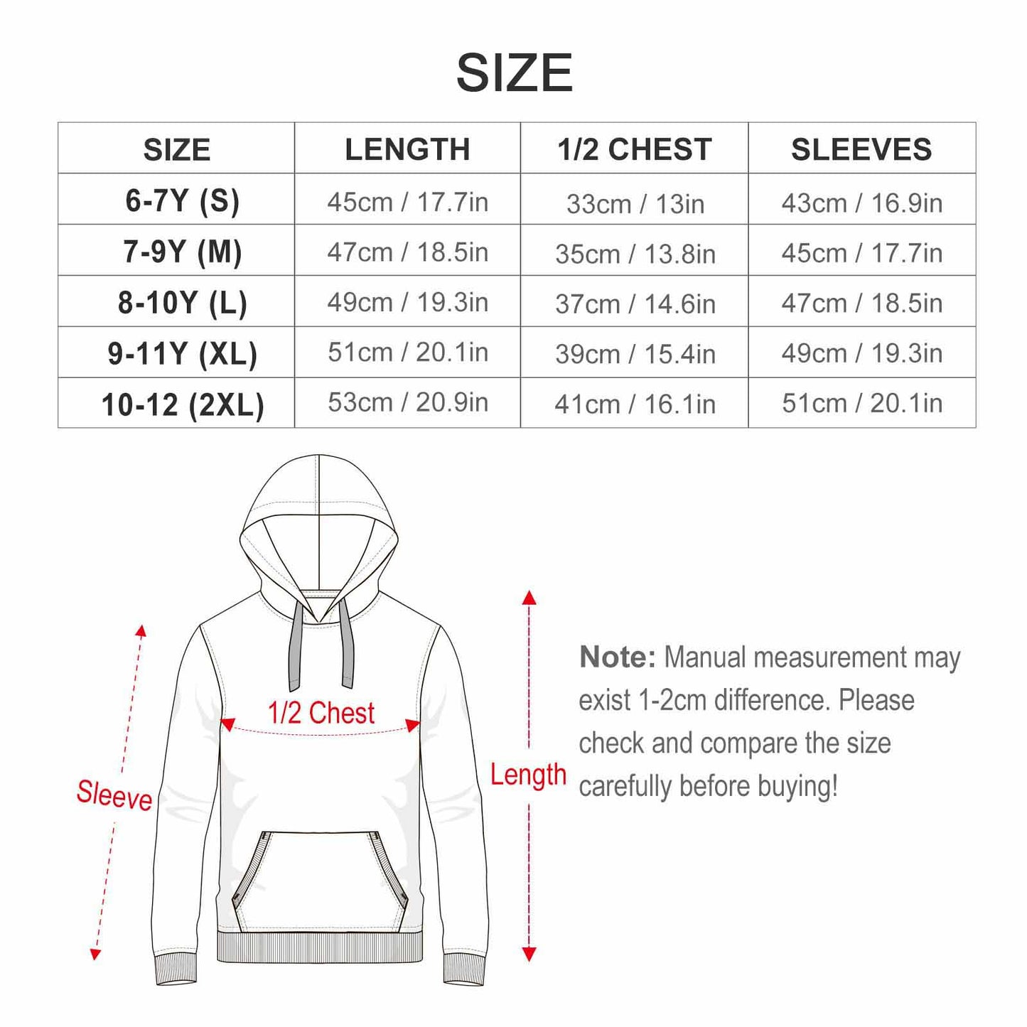 280gsm Hoodie for Kids with a Pocket