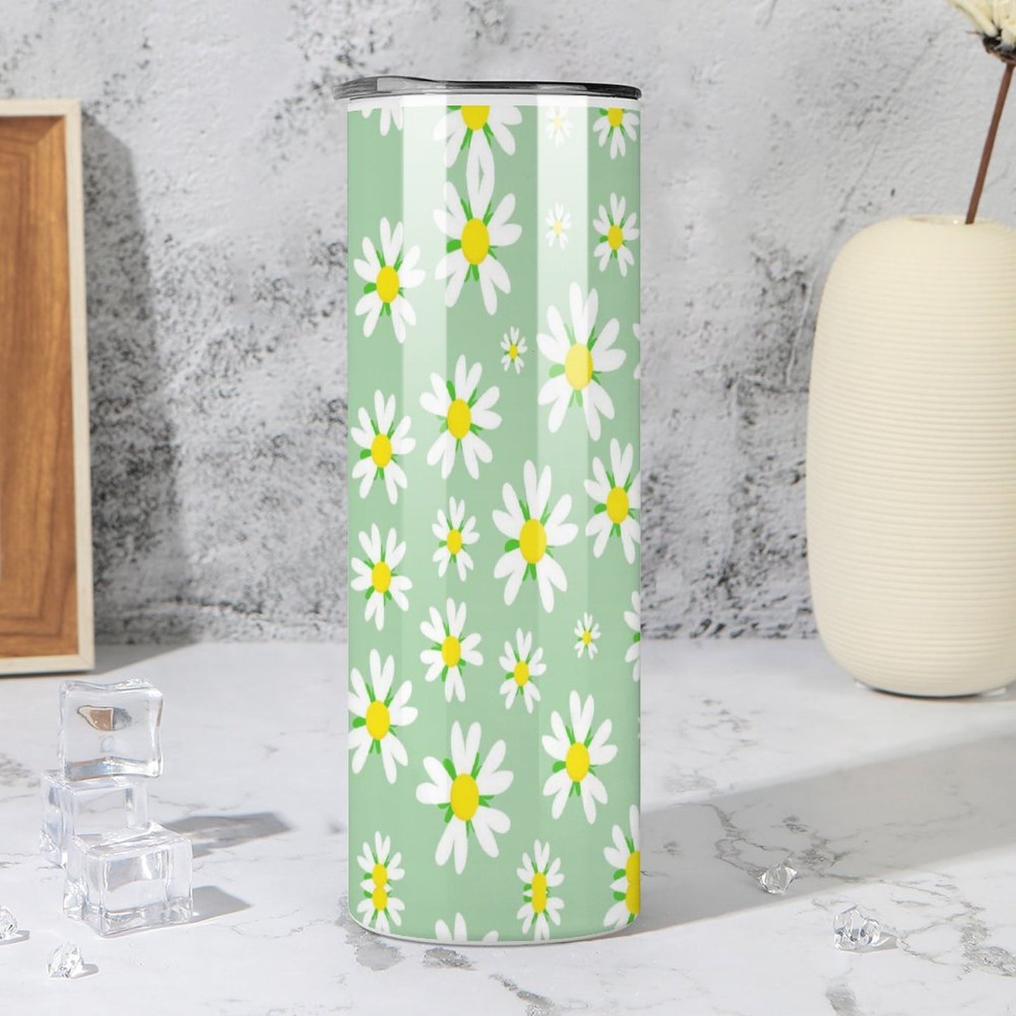 20oz Skinny Stainless Steel Straight Cup-With Lid