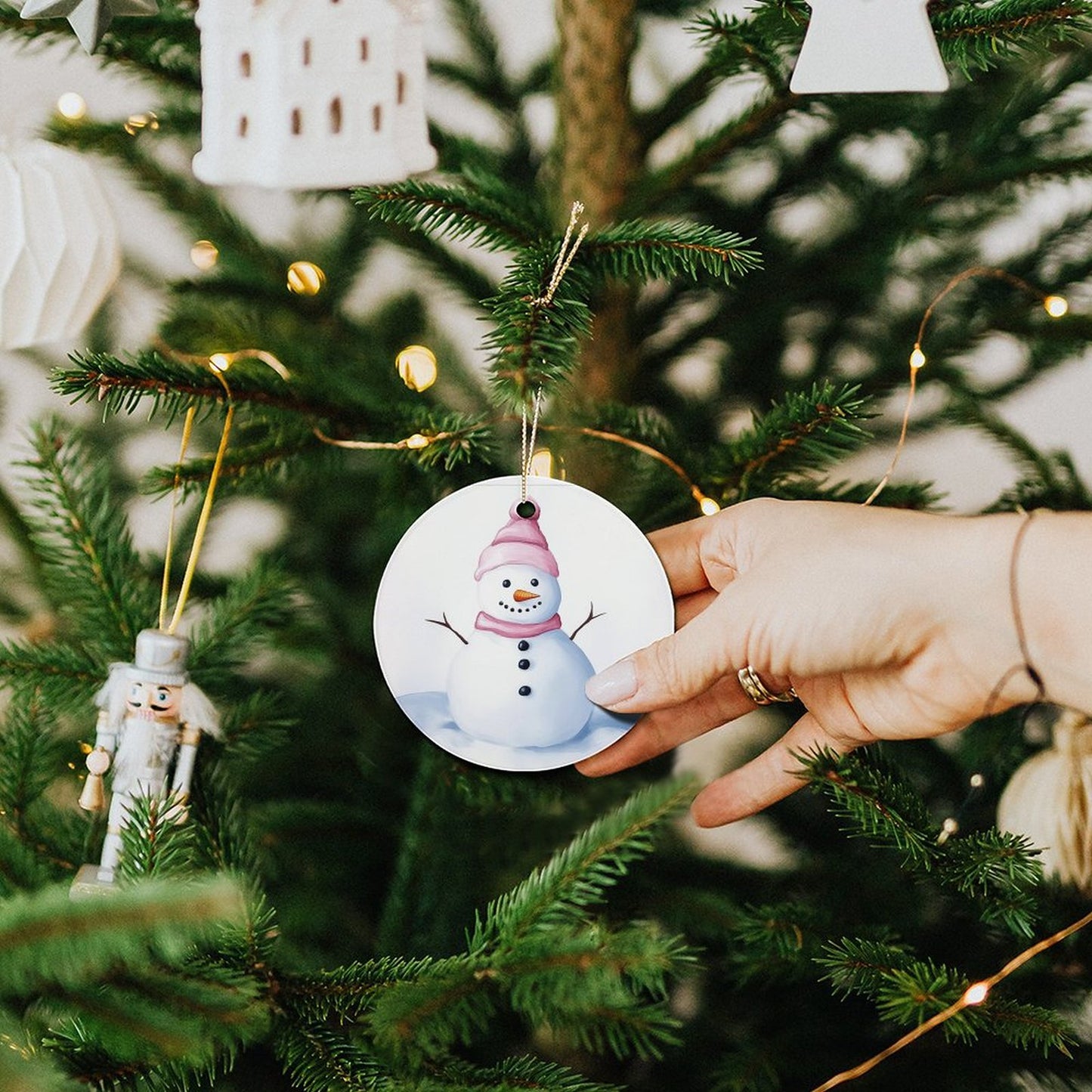Round Ceramic Christmas Decorations (Matte Surface)