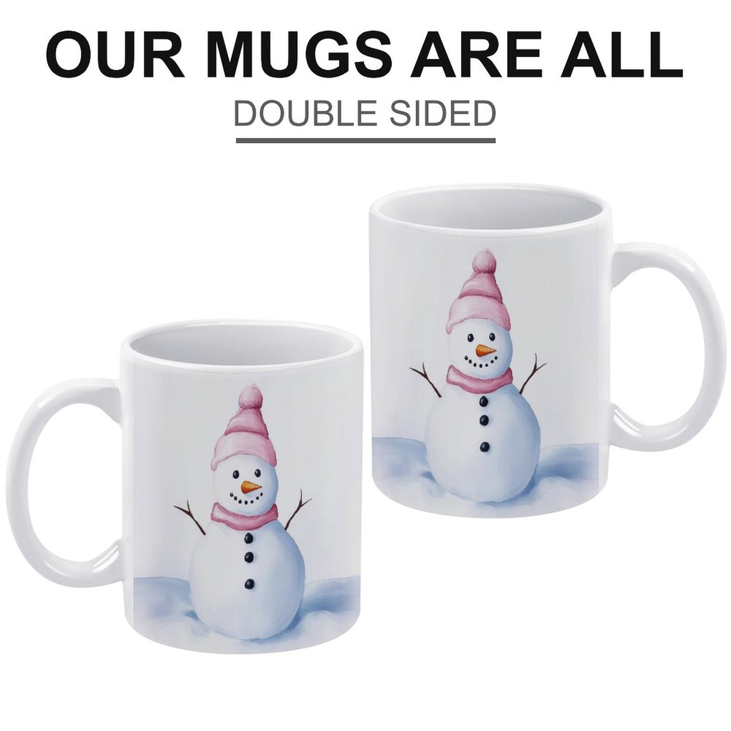 11oz White Mug - Snowman
