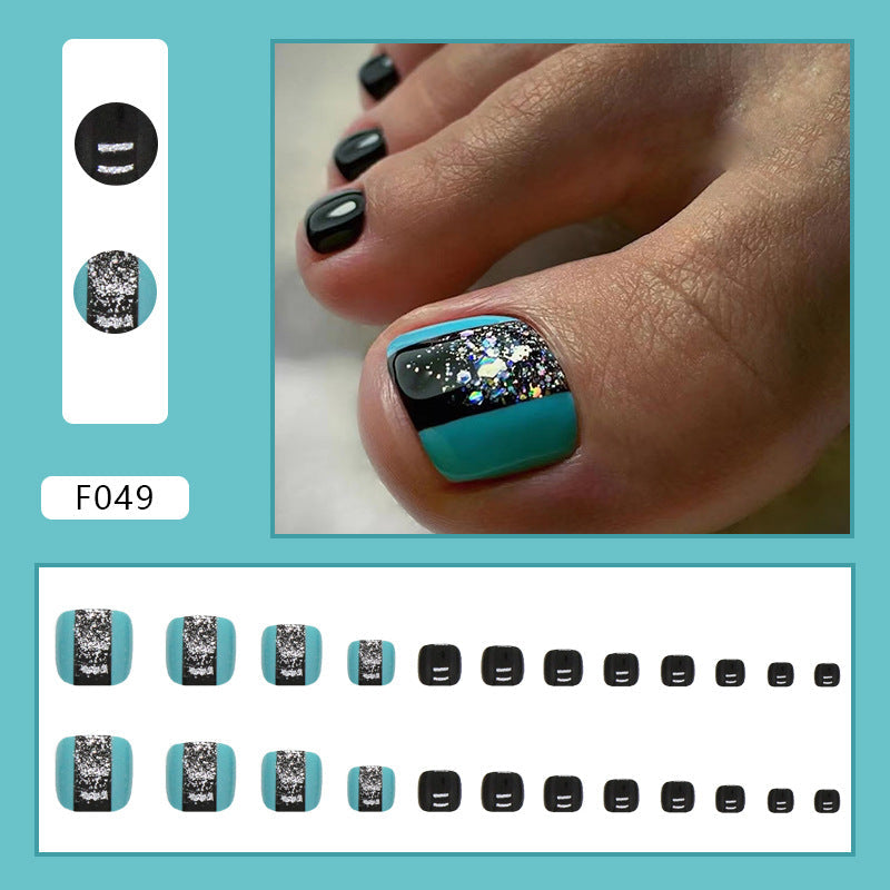 Pure desire French diamond flash ins wind sweet and cool hot girl press-on nails and Press-on toenails special – Image 10
