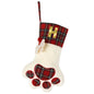 Pet Cat Dog Claw Christmas Stocking - Letter H