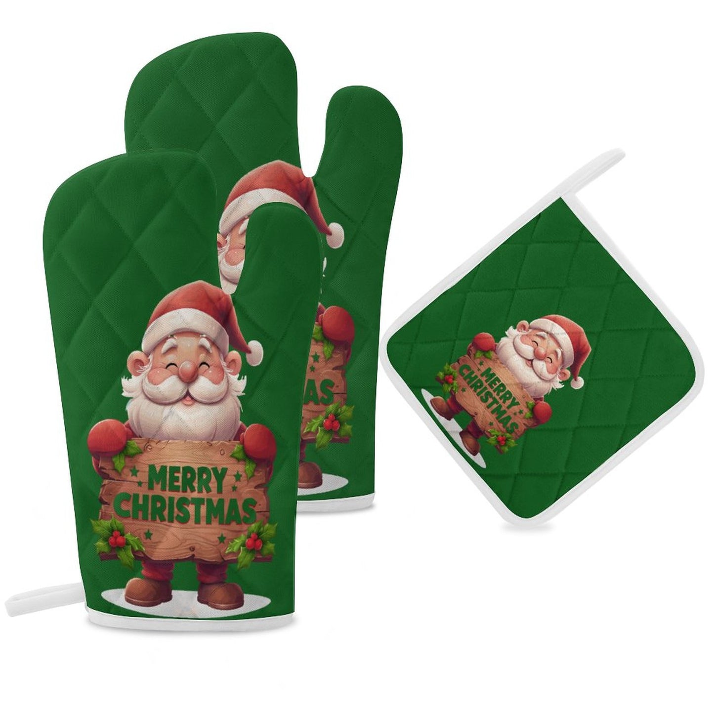 Oven Mitts & Pot Holder Set of 3 (Multi-image Splicing)