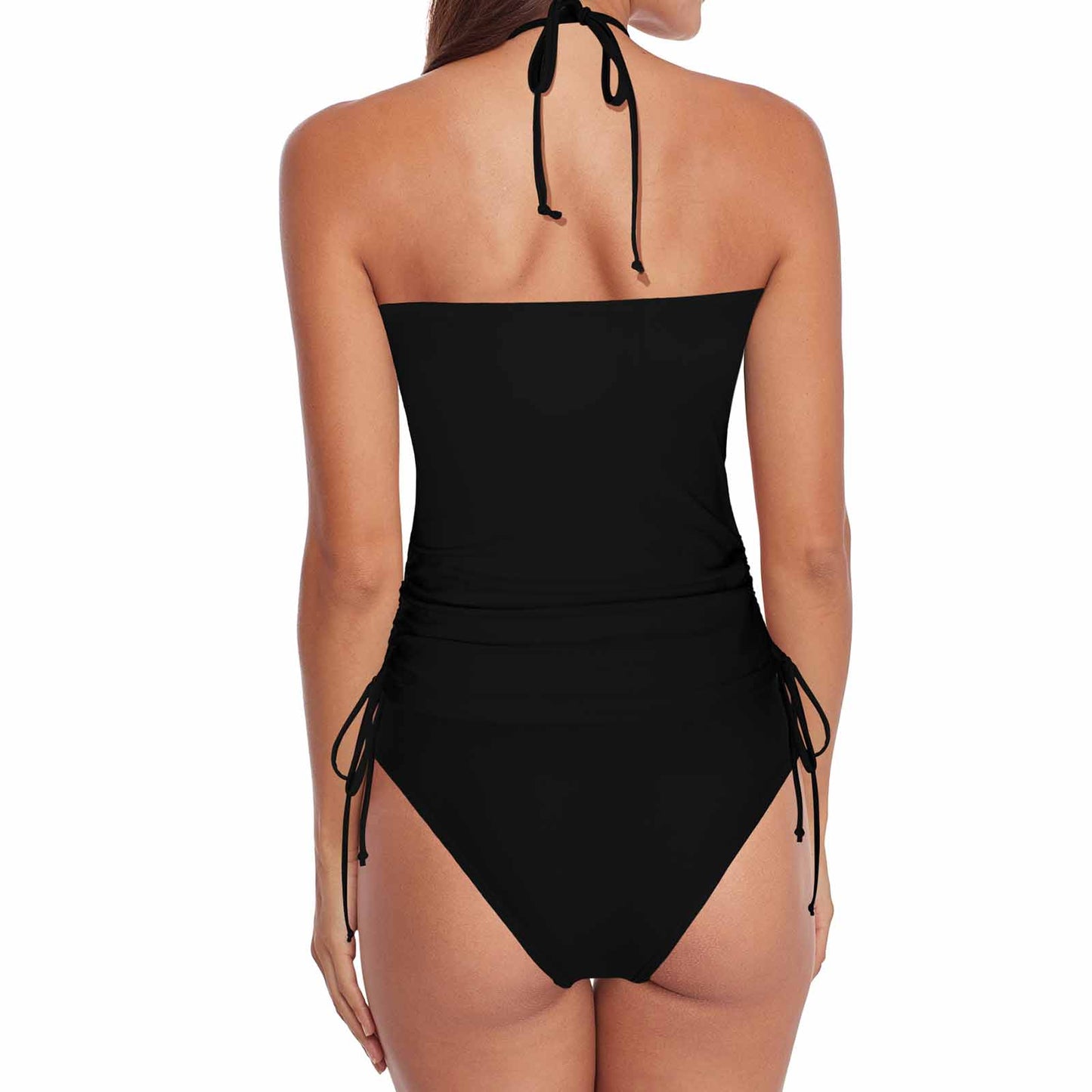 DTF Halter High Neck 2-Piece Swimsuit Set for Women