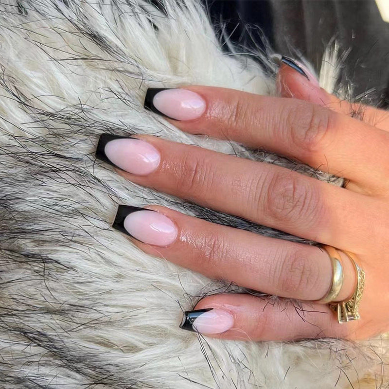 Press-on nails pads wholesale black edge French short ballet nail pads wholesale nail pads wholesale nail art finished nails