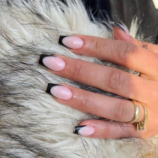 Press-on nails pads wholesale black edge French short ballet nail pads wholesale nail pads wholesale nail art finished nails