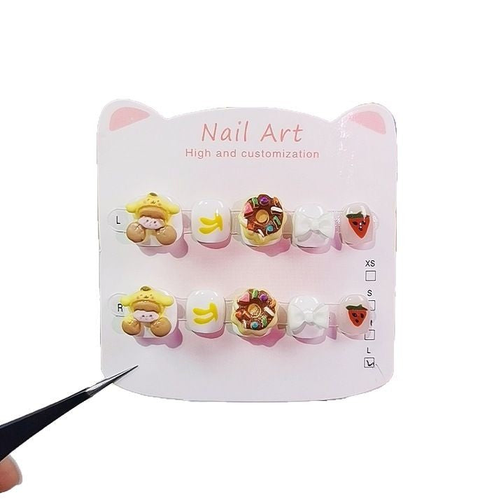 Pudding Dog Popcorn Cute Kids Press On Nails Set – Image 4