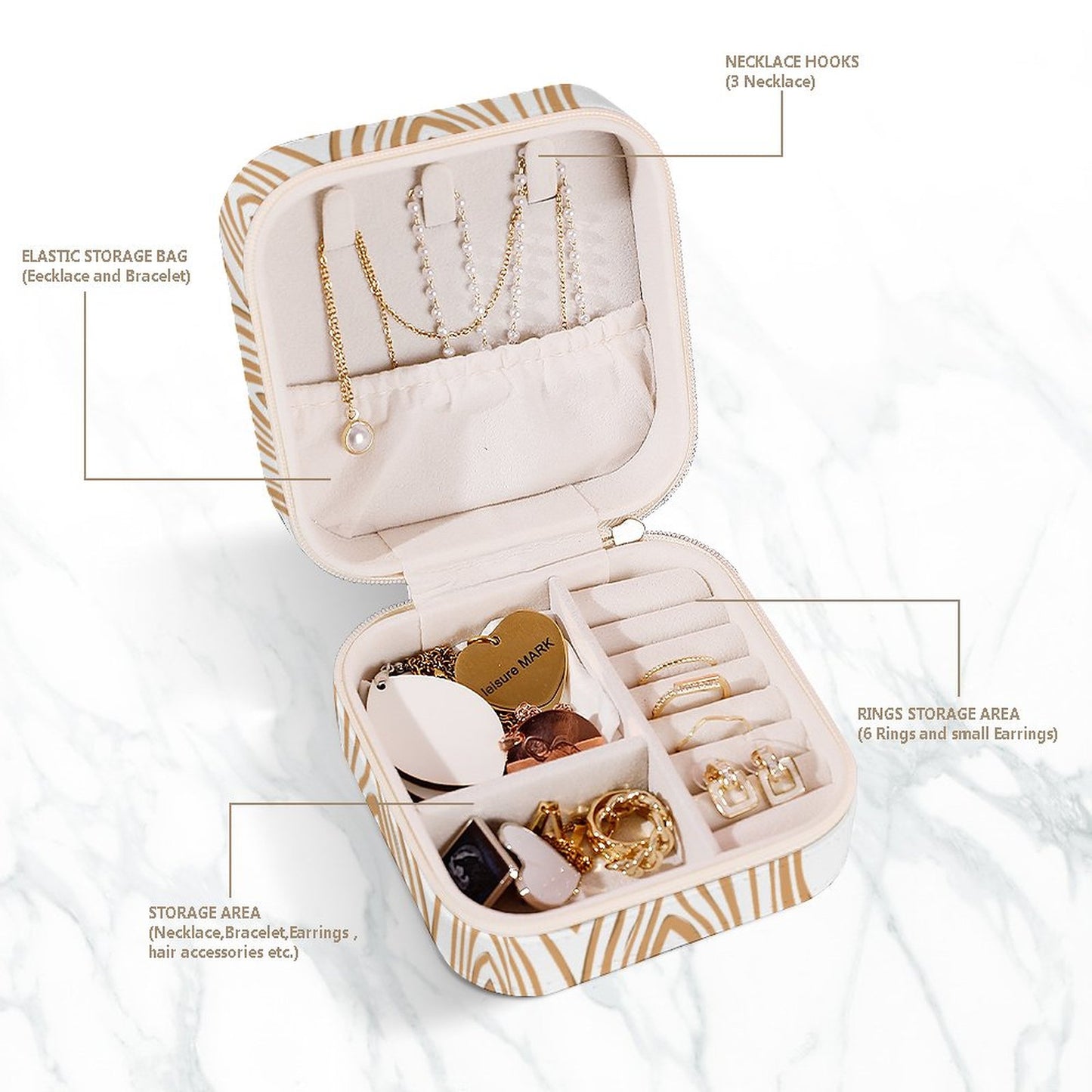 Box Organizer for Jewelry Wood looking pattern