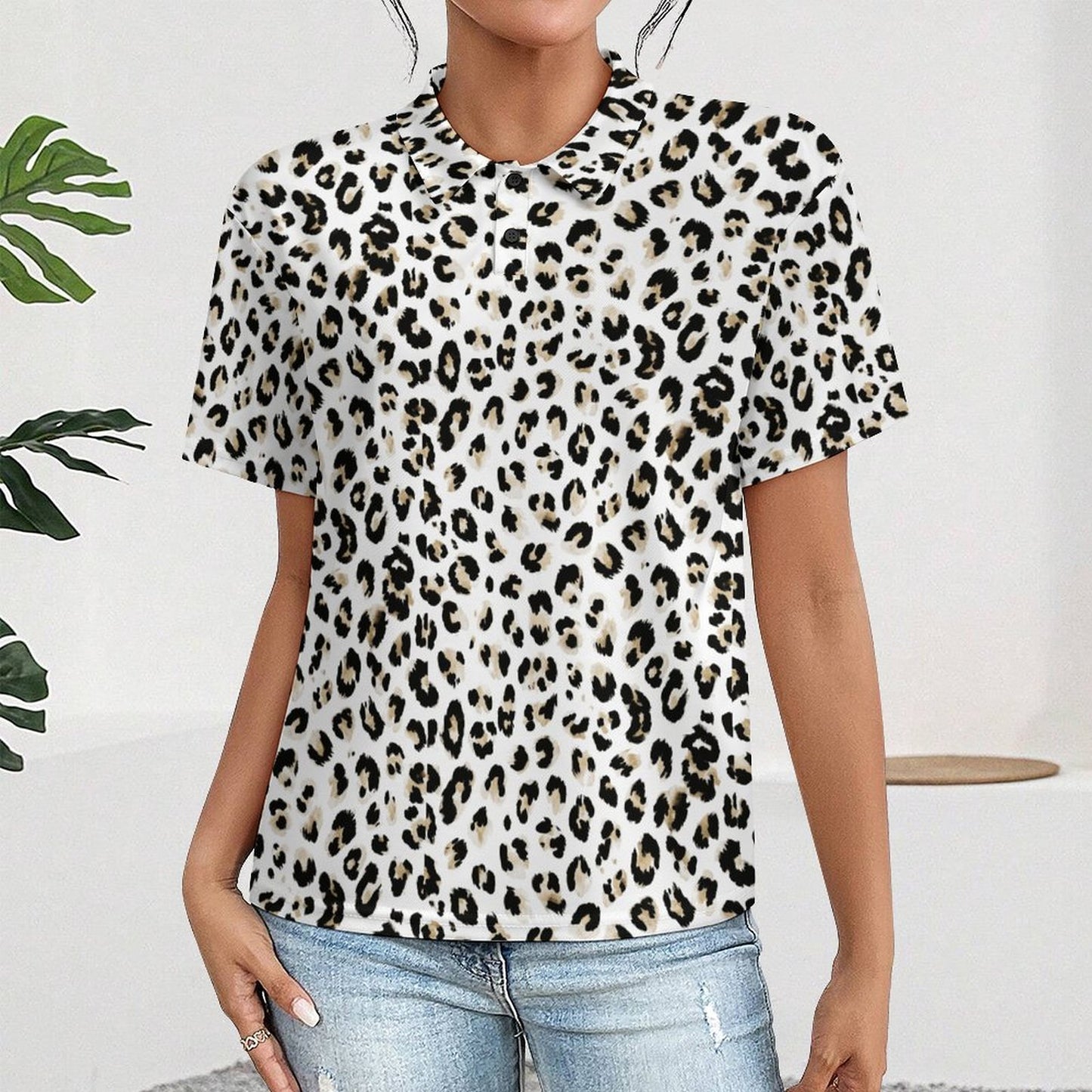 Button-Down Polo Shirt for Women