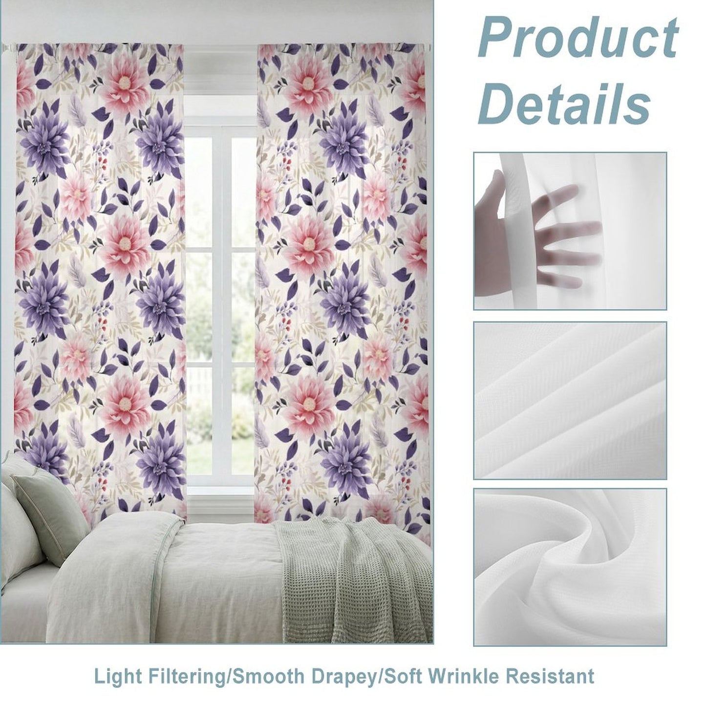 Sheer Curtain Flowers
