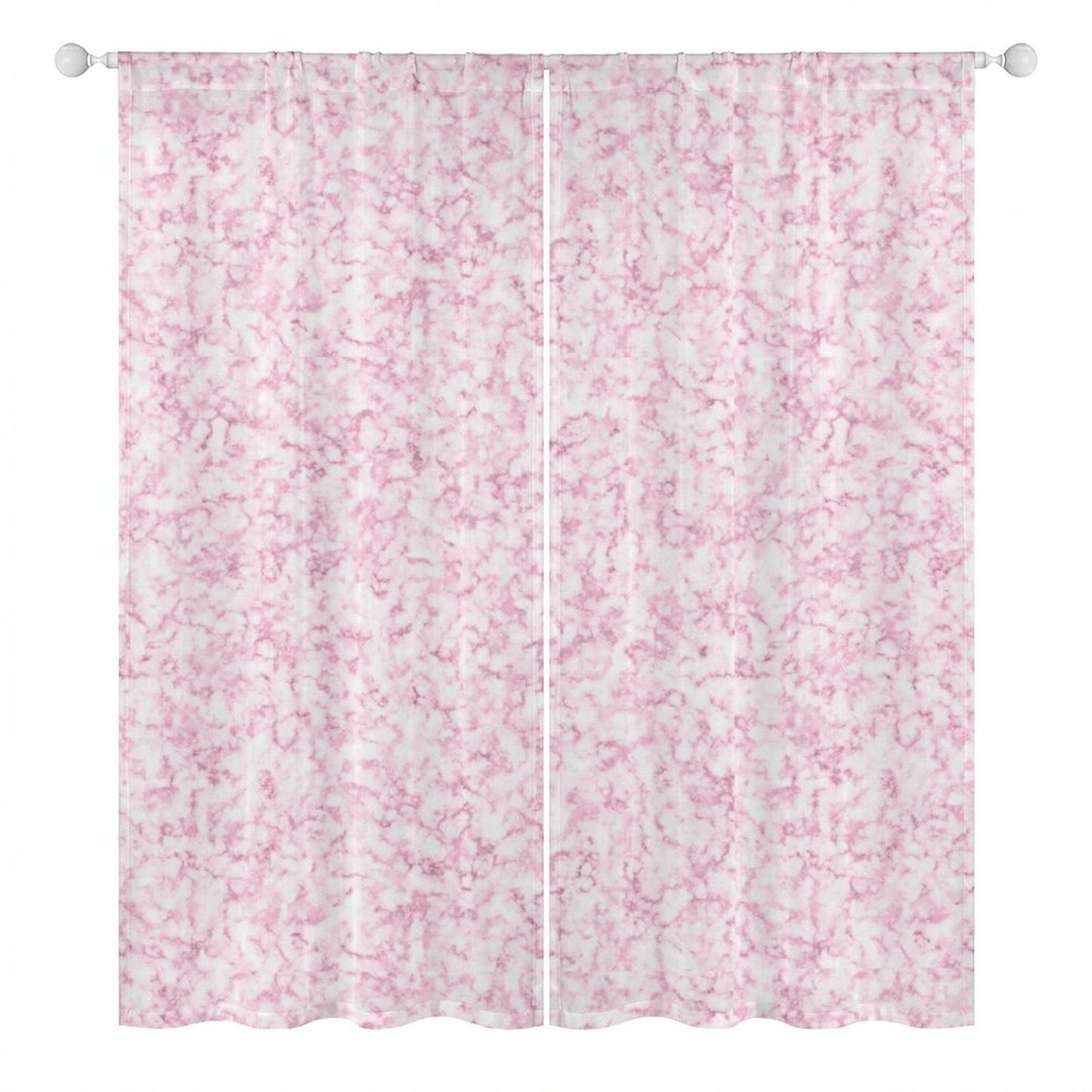 Sheer Curtain Pink and White