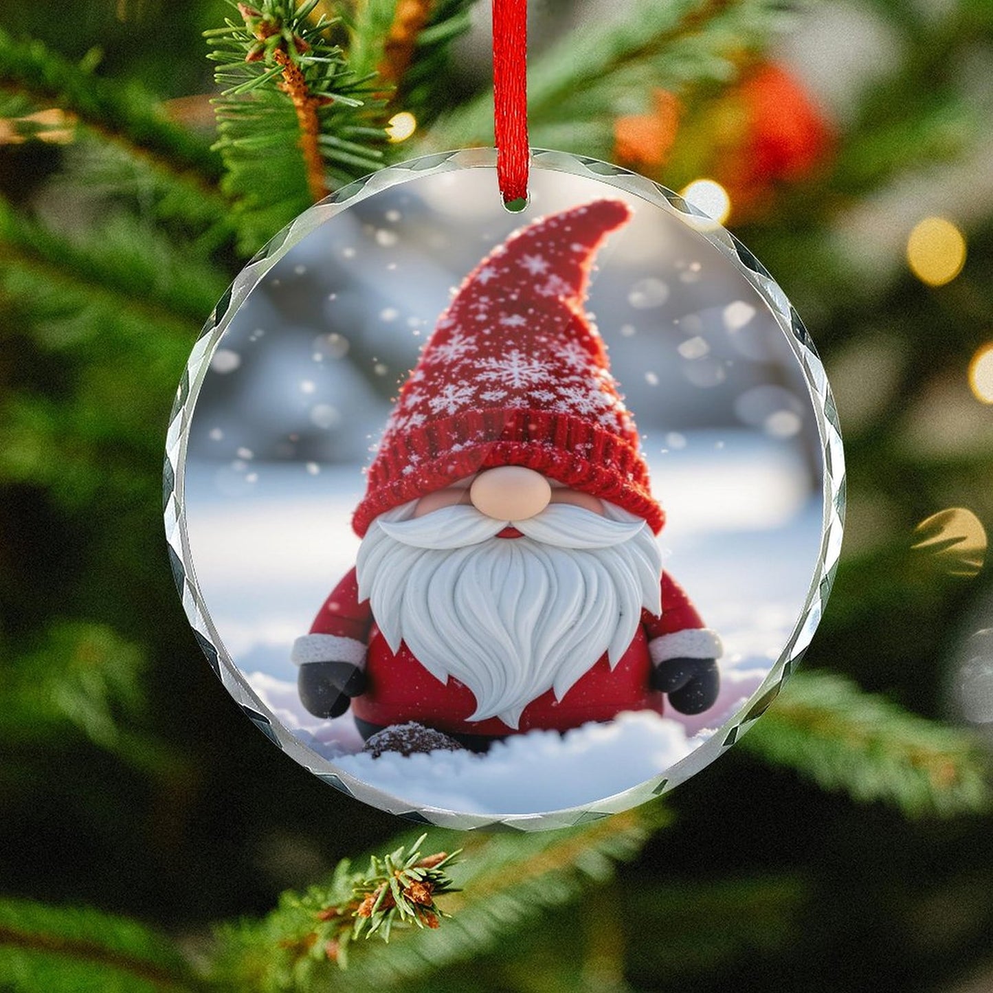 Glass Circular Ornament Pendant