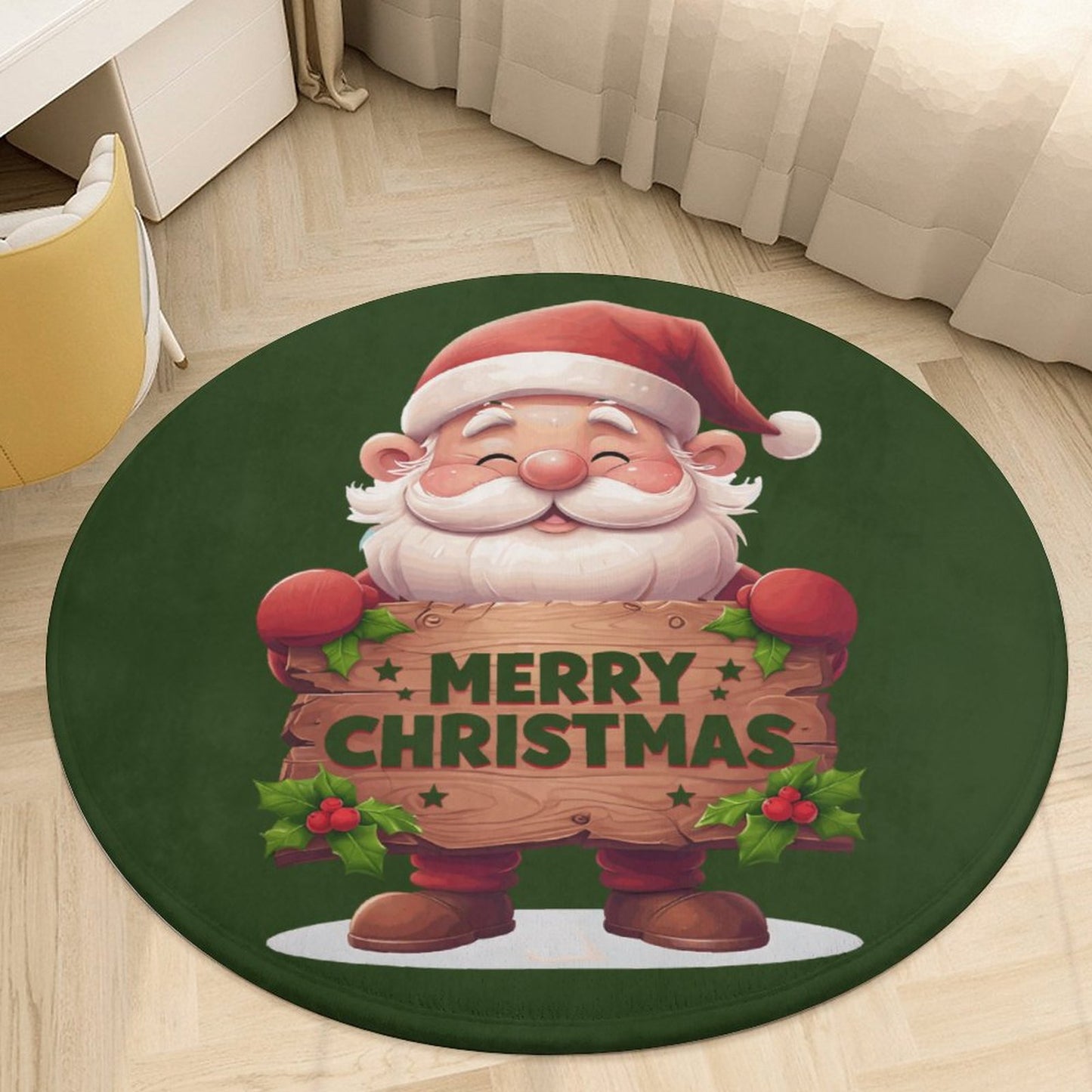 Round Coral Velvet Warm Floor Mat