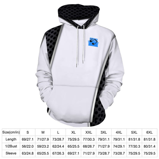 Men's Cool Hoodie with Double-layer Cap Black and  White