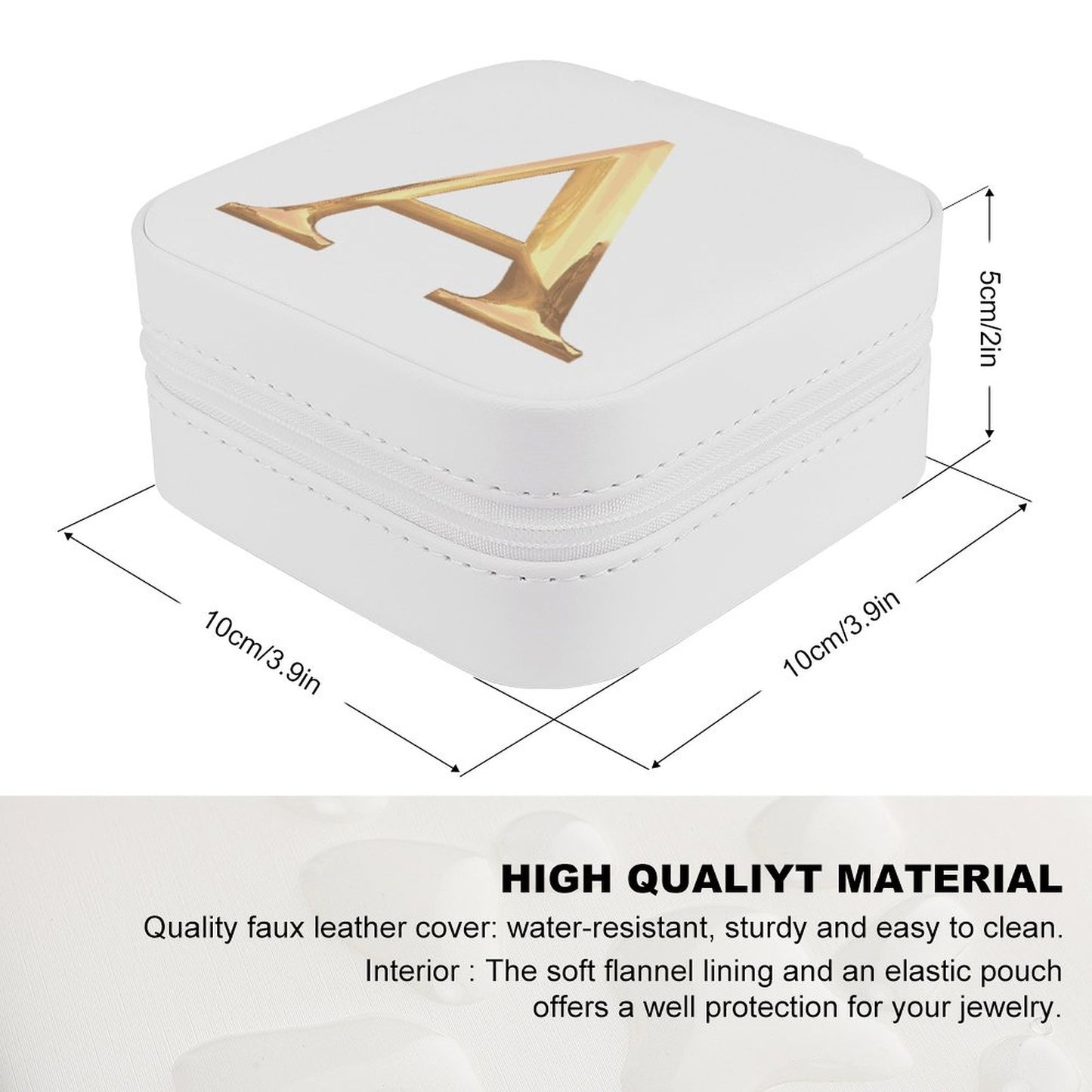 PU Portable Travel Jewellery Box - Letter A