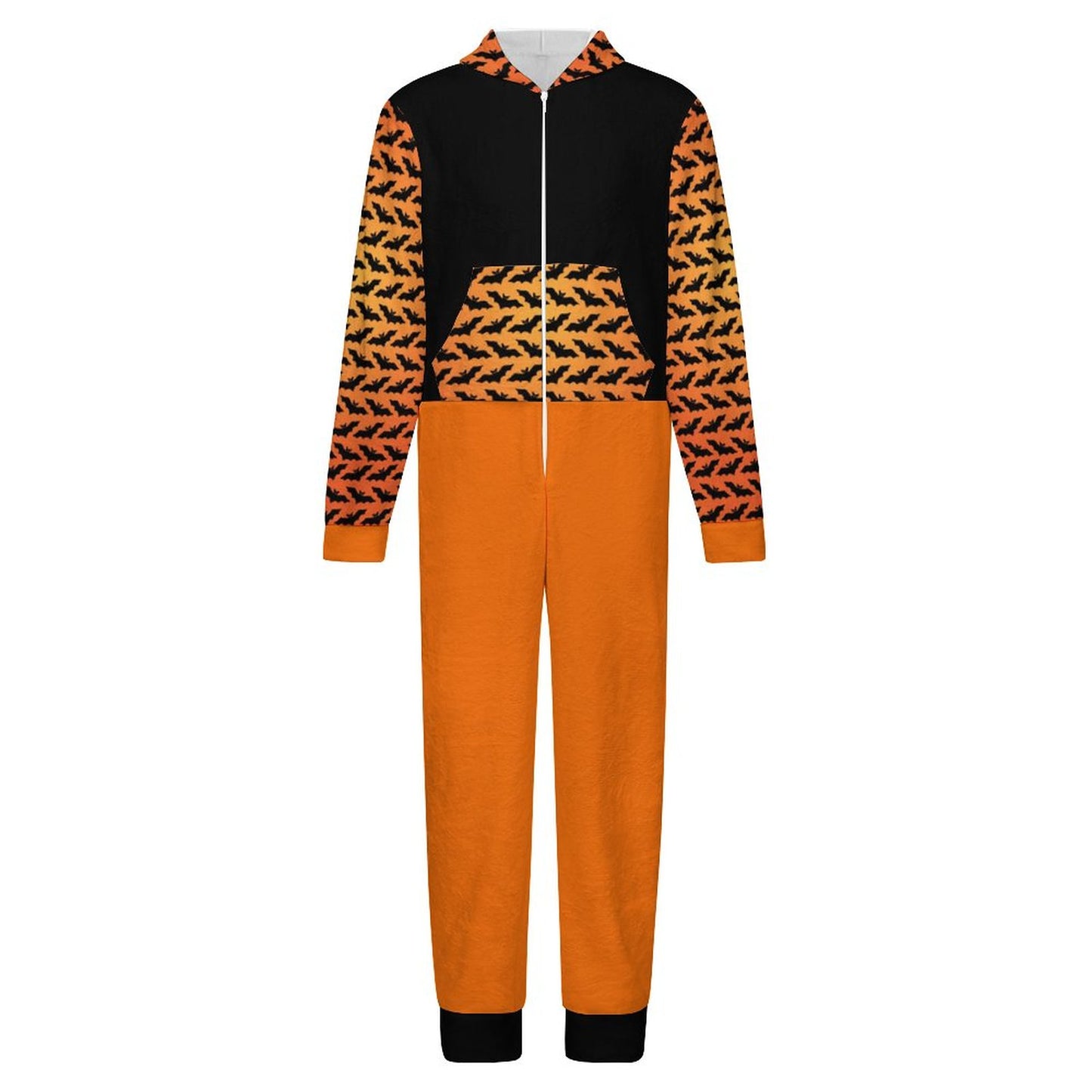 Halloween Flannel Footless Zip up Kid Jumpsuit Pajamas