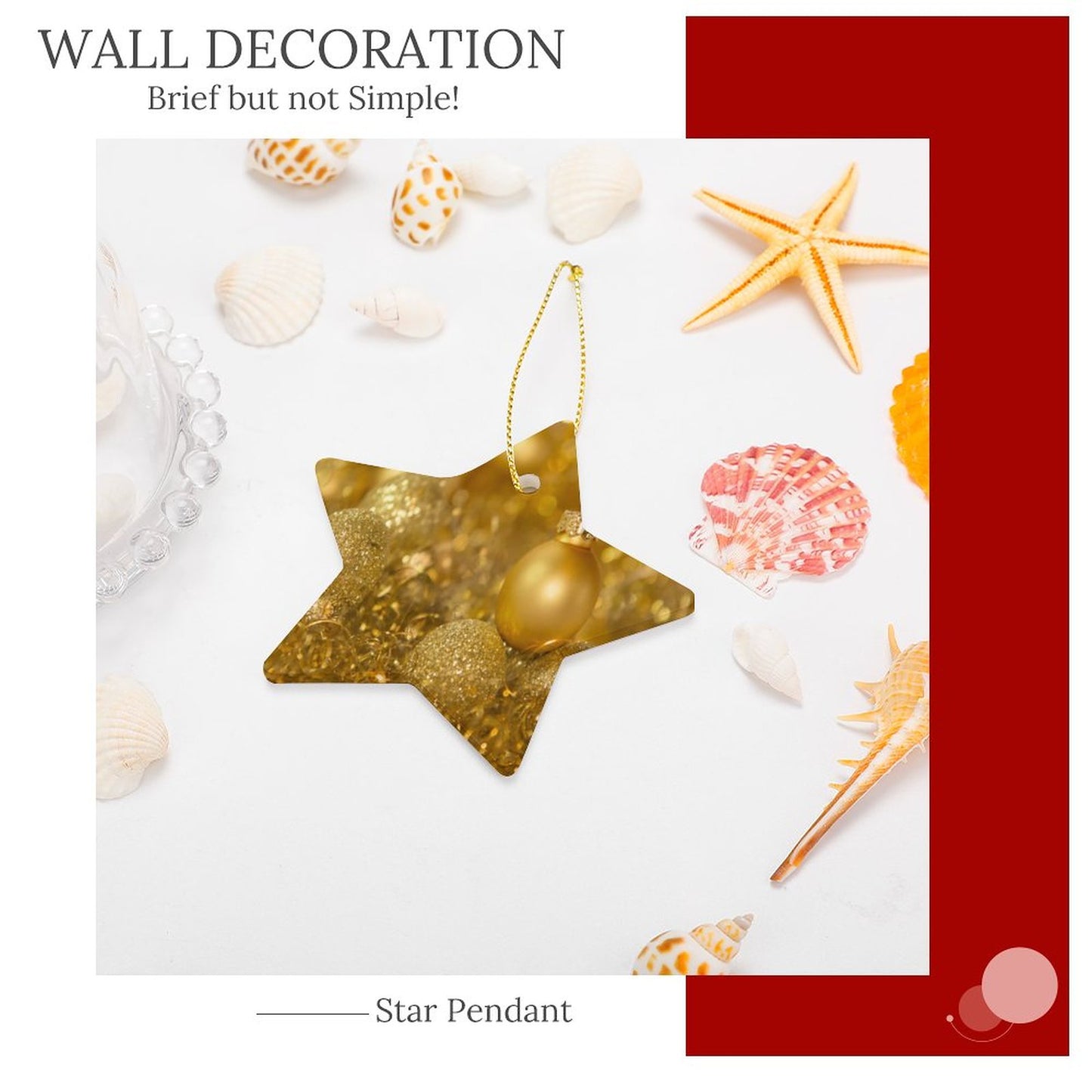Star Christmas Ornament Ceramic