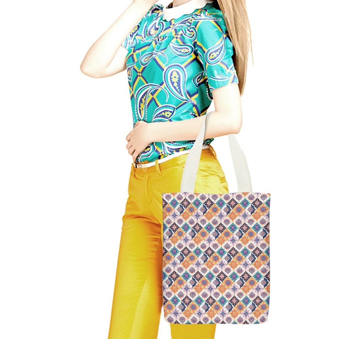 Canvas Material Tote Bags with Interior Pocket (Dual-sided Printing)