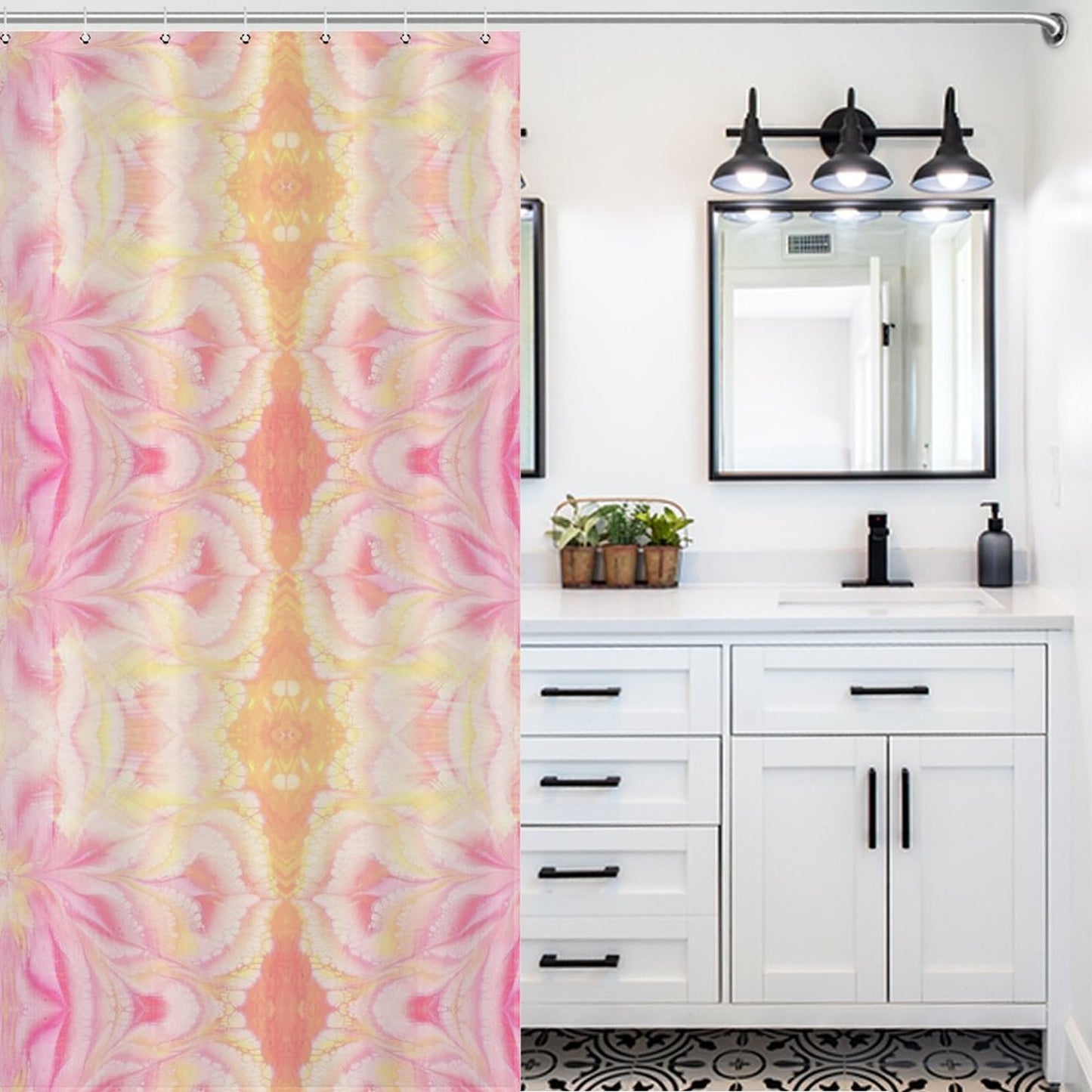 Flower Shower Curtain-66x72Inch (168x183cm)