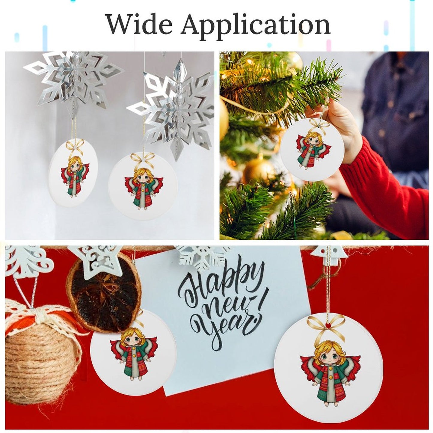 Round Ceramic Christmas Ornament (Matte Surface)