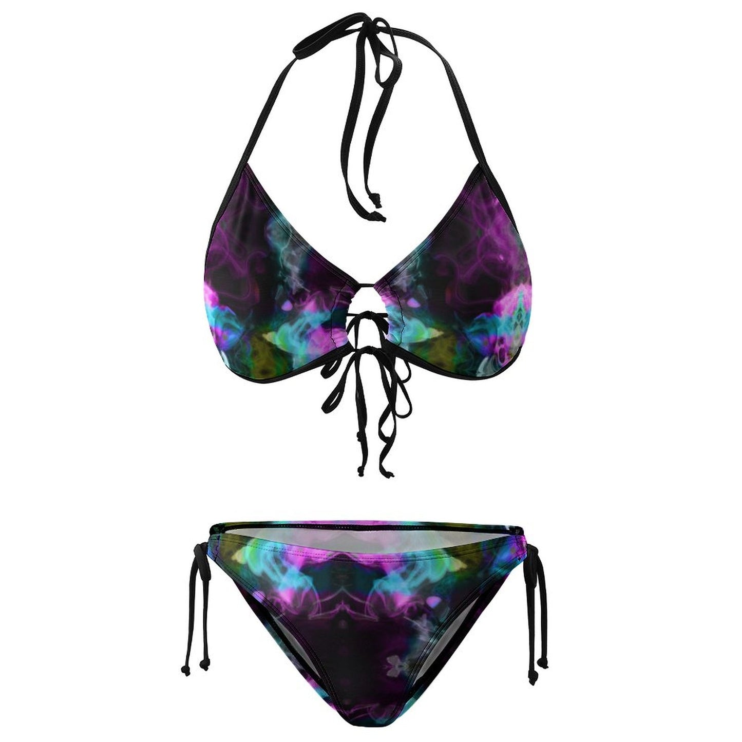 Halter Tie Front Bikini Set