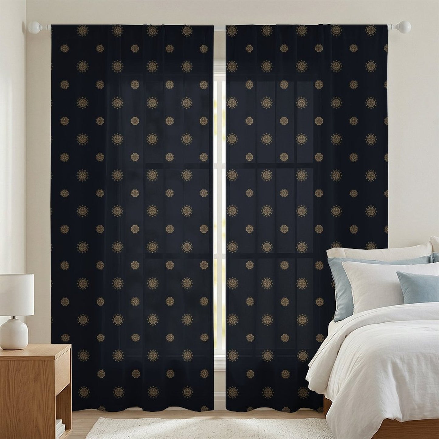 Sheer Curtain Navy Blue
