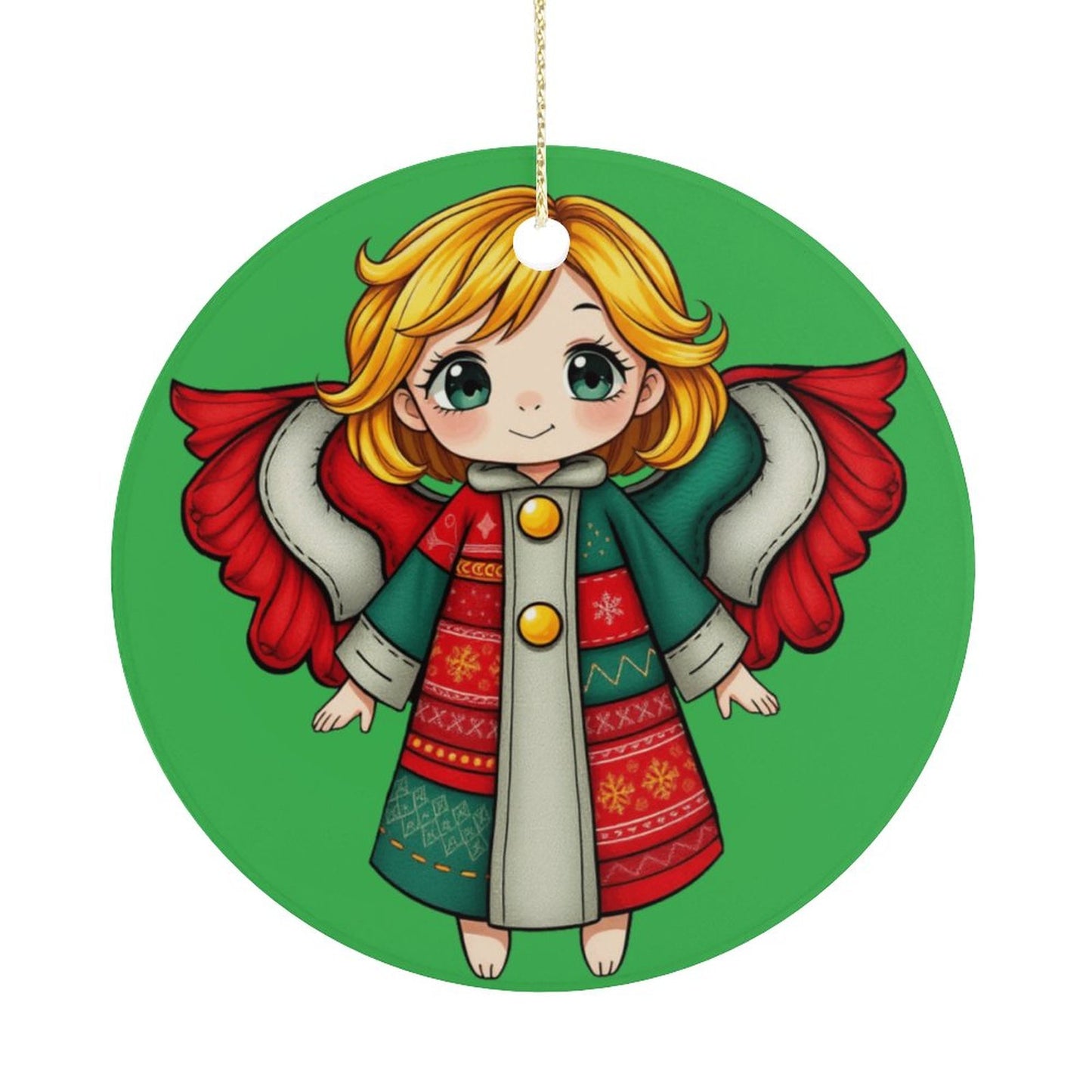 Round Ceramic Christmas Decorations (Matte Surface)