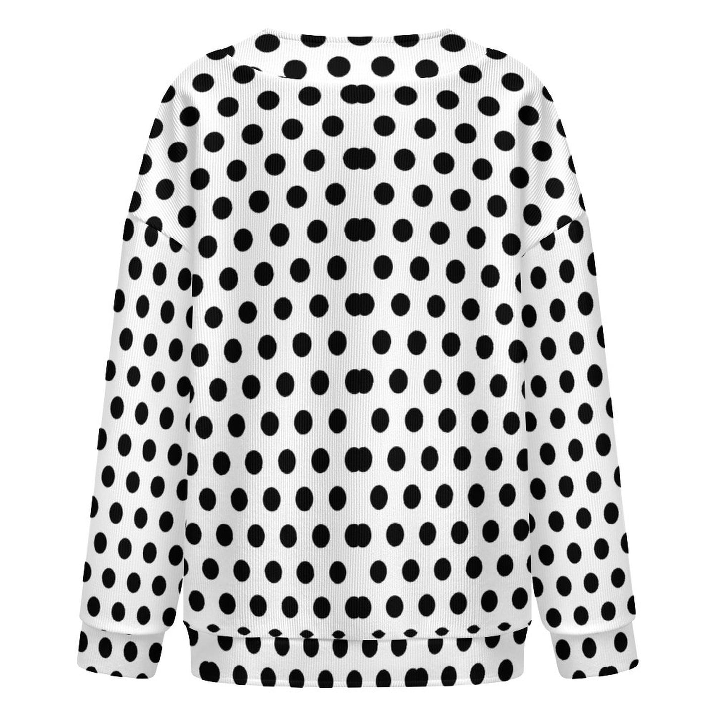 Women's Drop Shoulder Cardigan Black Polka Dots
