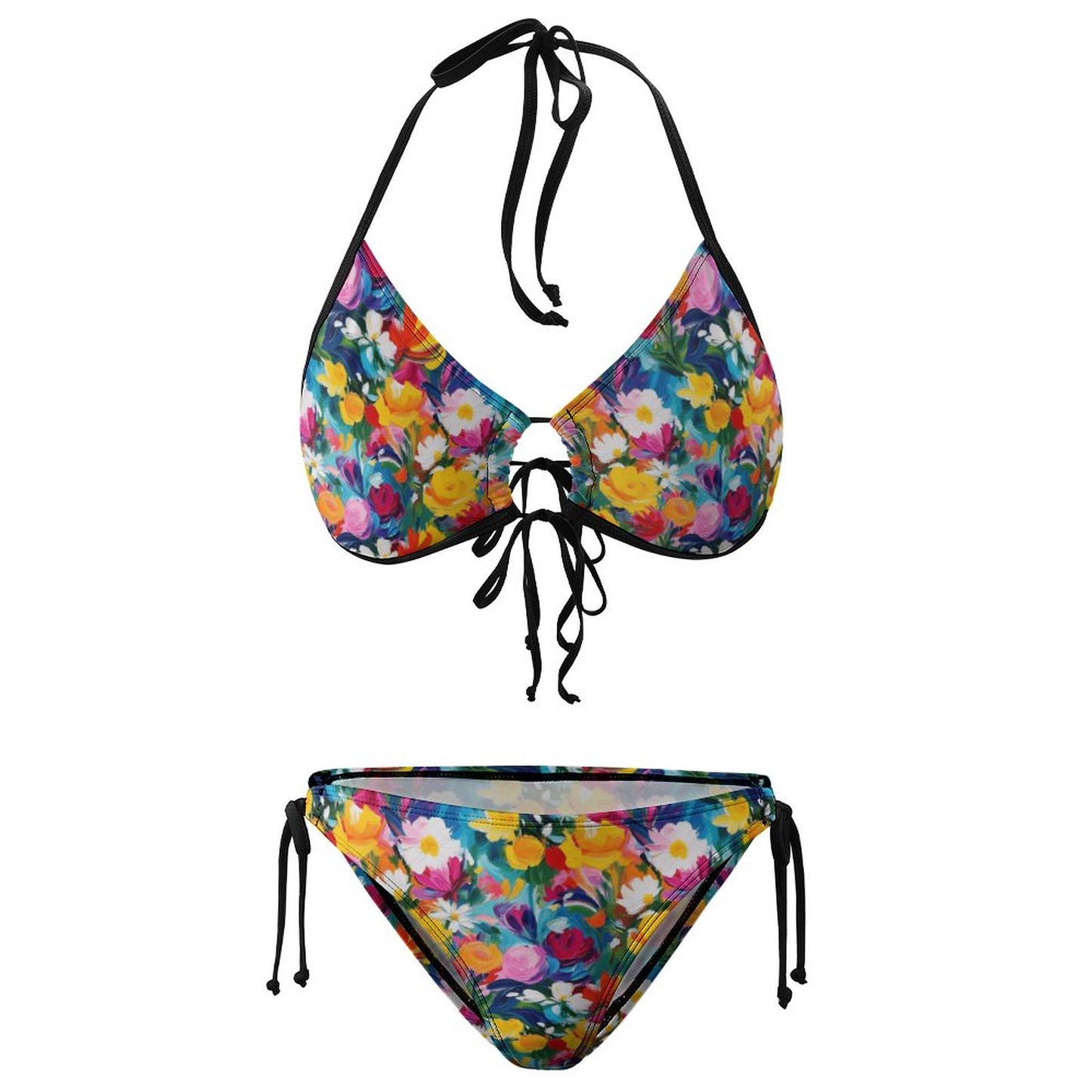 Halter Tie Front Bikini Set