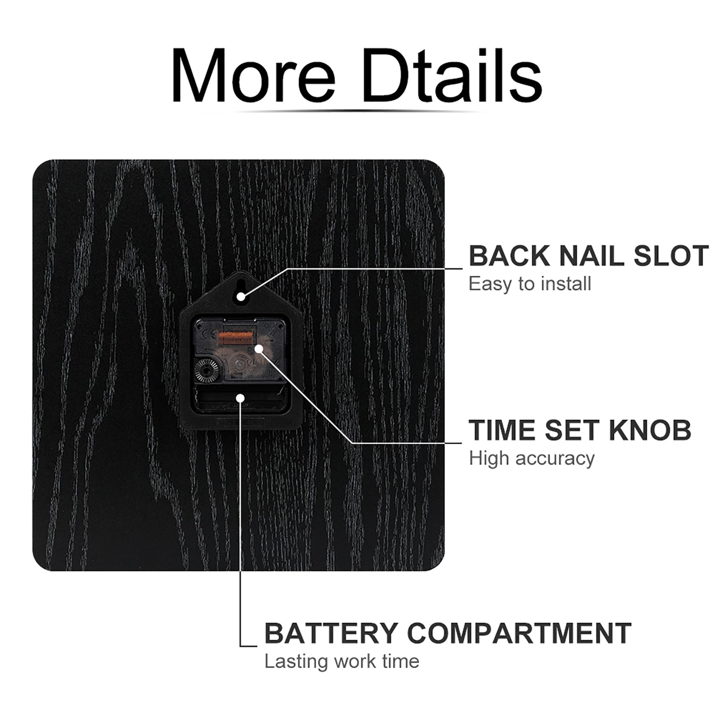 Square Wall Clock-9.8"x9.8"/25x25cm